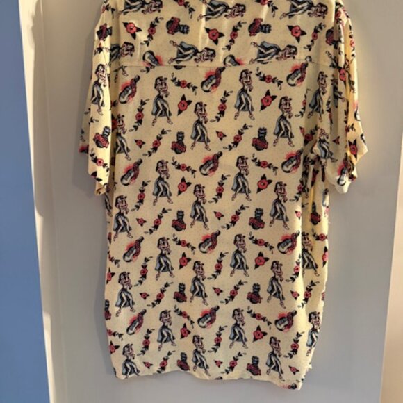 Kahuna Bay Mens Tropical Retro Hawaiian Hula Girl Ukulele Shirt - Medium - Picture 6 of 6